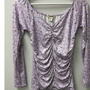 Women's Long Sleeve Pull Over Shirt Size M Floral Print